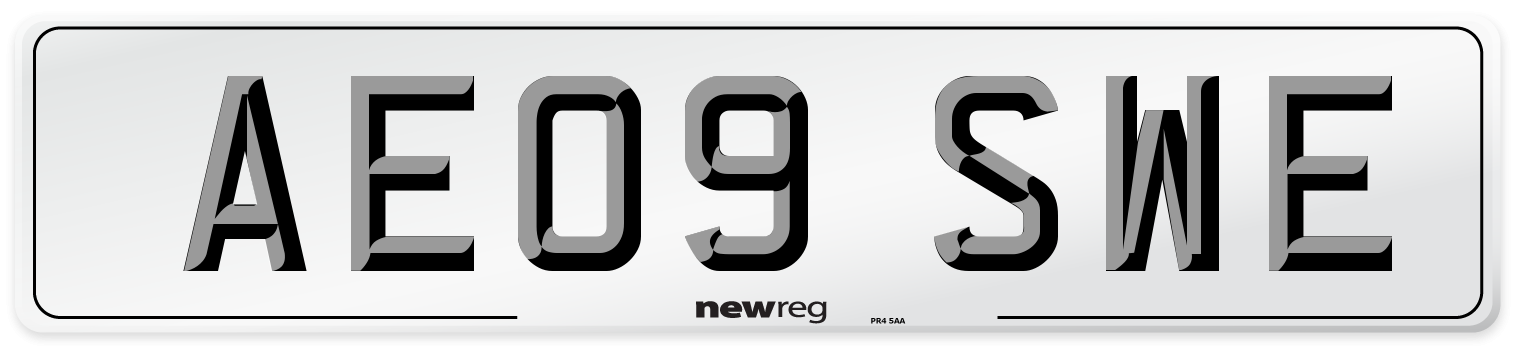 AE09 SWE Number Plate from New Reg